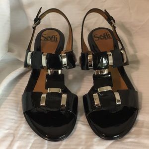 Sofft black patent sandals